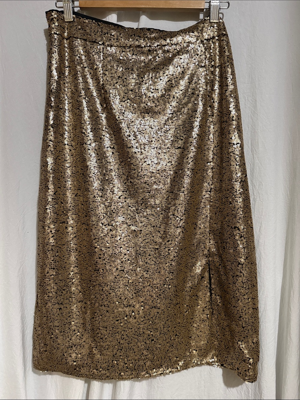Love Gold Sequin Midi Skirt size L